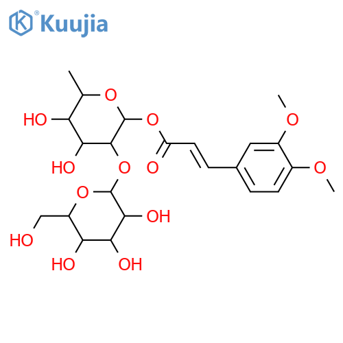 3-(3,4-Dihydroxyphenyl)-2-propenoic acid; (E)-form, Di-Me ether, [β-D-glucopyranosyl-(1→2)-α-L-rhamnopyranosyl] ester structure