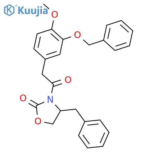 2-Oxazolidinone,3-[[4-methoxy-3-(phenylmethoxy)phenyl]acetyl]-4-(phenylmethyl)-, (4S)- structure