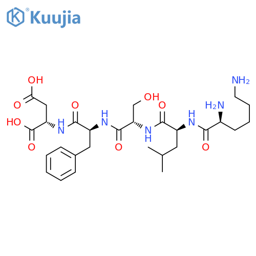 L-Aspartic acid, N-[N-[N-(N-L-lysyl-L-leucyl)-L-seryl]-L-phenylalanyl]- structure