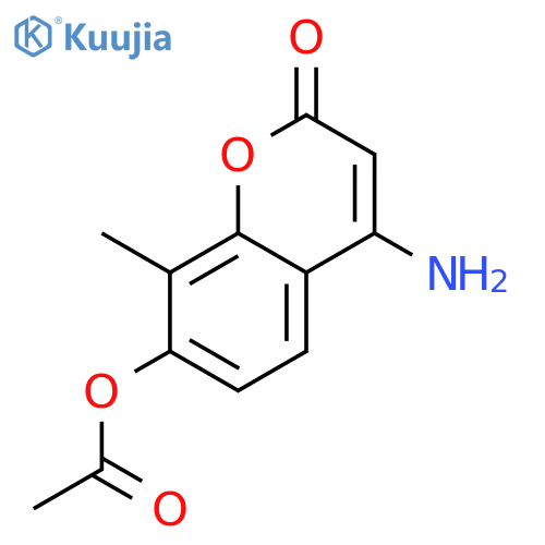 2H-1-Benzopyran-2-one, 7-(acetyloxy)-4-amino-8-methyl- structure