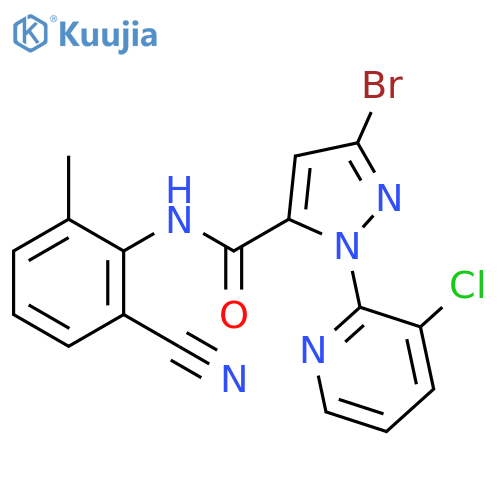 1H-Pyrazole-5-carboxamide, 3-bromo-1-(3-chloro-2-pyridinyl)-N-(2-cyano-6-methylphenyl)- structure