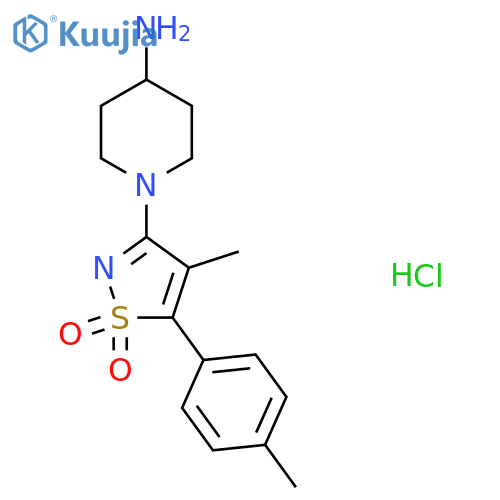 1-[4-Methyl-5-(4-methylphenyl)-1,1-dioxidoisothiazol-3-yl]piperidin-4-amine hydrochloride structure
