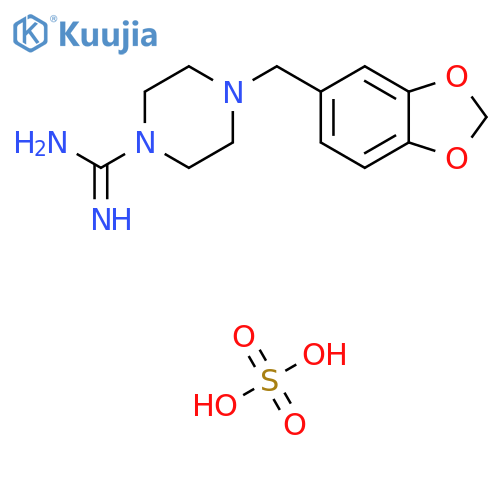 4-(1,3-Benzodioxol-5-ylmethyl)piperazine-1-carboximidamide sulfate structure