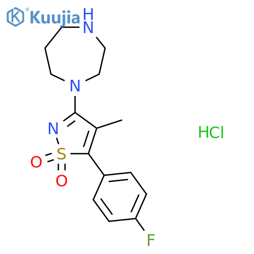 1-[5-(4-Fluorophenyl)-4-methyl-1,1-dioxidoisothiazol-3-yl]-1,4-diazepane hydrochloride structure
