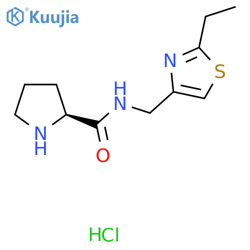 (2S)-N-[(2-Ethyl-1,3-thiazol-4-yl)methyl]pyrrolidine-2-carboxamide;hydrochloride structure