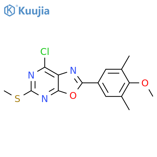 7-Chloro-2-(4-methoxy-3,5-dimethylphenyl)-5-(methylthio)oxazolo[5,4-D]pyrimidine structure