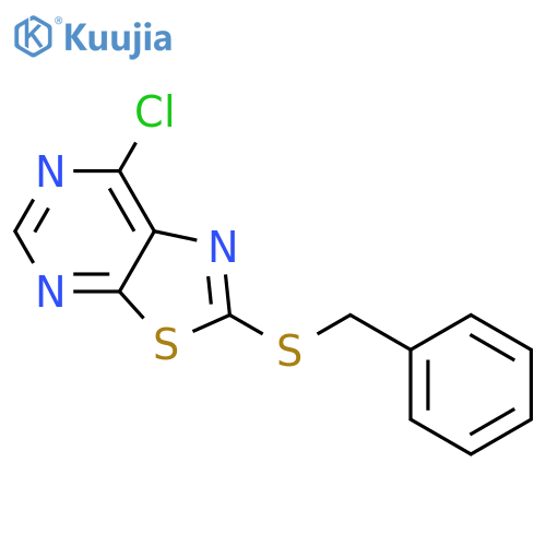 Thiazolo[5,4-d]pyrimidine, 7-chloro-2-[(phenylmethyl)thio]- structure