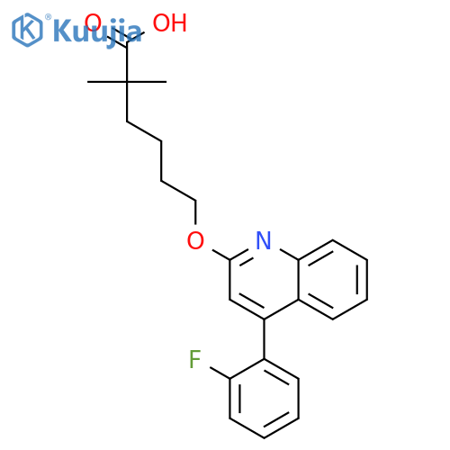 Hexanoic acid, 6-[[4-(2-fluorophenyl)-2-quinolinyl]oxy]-2,2-dimethyl- structure