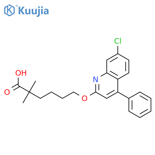 Hexanoic acid, 6-[(7-chloro-4-phenyl-2-quinolinyl)oxy]-2,2-dimethyl- structure