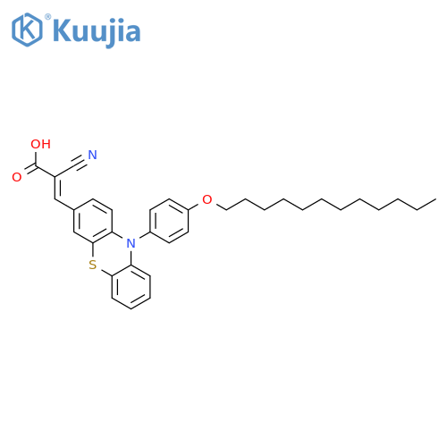 2-Propenoic acid, 2-cyano-3-[10-[4-(dodecyloxy)phenyl]-10H-phenothiazin-3-yl]-, (2E)- structure