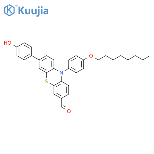 10H-Phenothiazine-3-carboxaldehyde, 7-(4-hydroxyphenyl)-10-[4-(octyloxy)phenyl]- structure