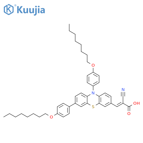2-Propenoic acid, 3-[7,10-bis[4-(octyloxy)phenyl]-10H-phenothiazin-3-yl]-2-cyano-, (2E)- structure