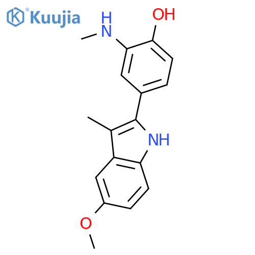 Phenol, 4-(5-methoxy-3-methyl-1H-indol-2-yl)-2-(methylamino)- structure
