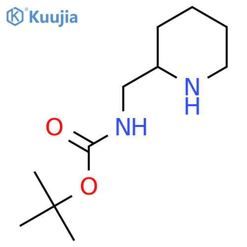 tert-butyl N-(2-piperidylmethyl)carbamate structure