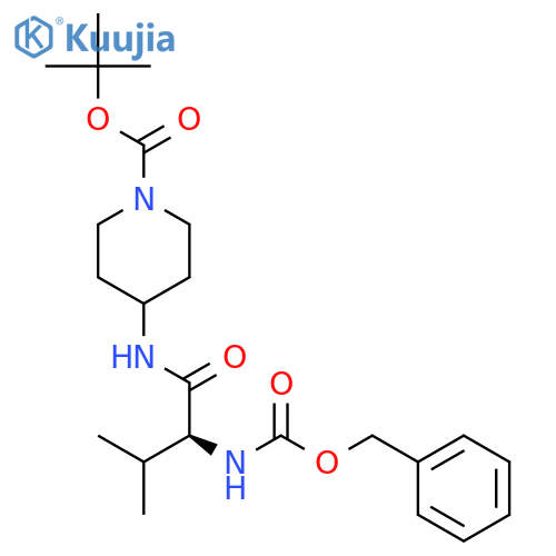 (S)-tert-Butyl 4-(2-(((benzyloxy)carbonyl)amino)-3-methylbutanamido)piperidine-1-carboxylate structure