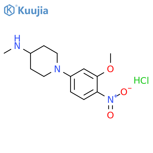 1-(3-Methoxy-4-nitrophenyl)-N-methylpiperidin-4-amine hydrochloride structure