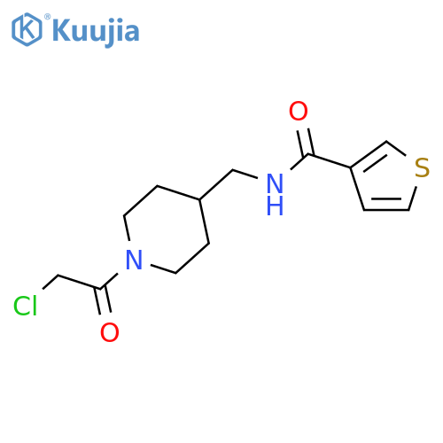 N-((1-(2-Chloroacetyl)piperidin-4-yl)methyl)thiophene-3-carboxamide structure