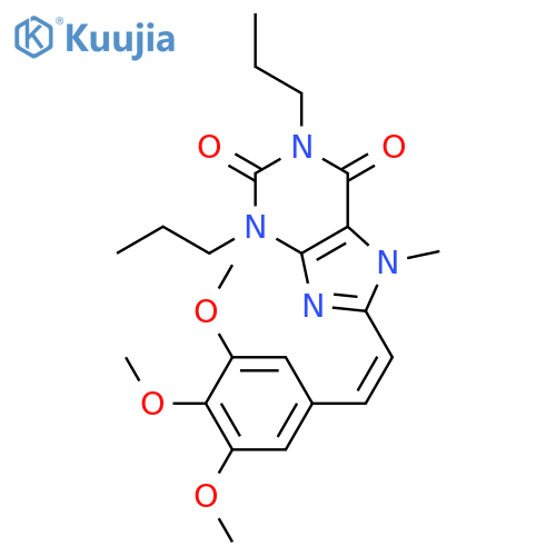 1H-Purine-2,6-dione,3,7-dihydro-7-methyl-1,3-dipropyl-8-[2-(3,4,5-trimethoxyphenyl)ethenyl]-, (E)-(9CI) structure