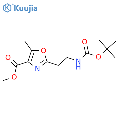 Methyl 2-{2-[(tert-butoxycarbonyl)amino]ethyl}-5-methyl-1,3-oxazole-4-carboxylate structure