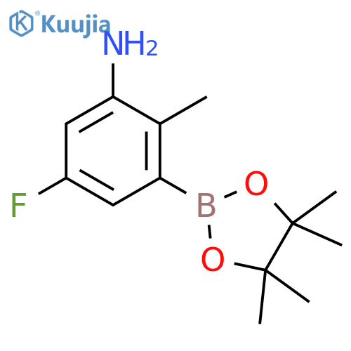 5-fluoro-2-methyl-3-(4,4,5,5-tetramethyl-1,3,2-dioxaborolan-2-yl)aniline structure