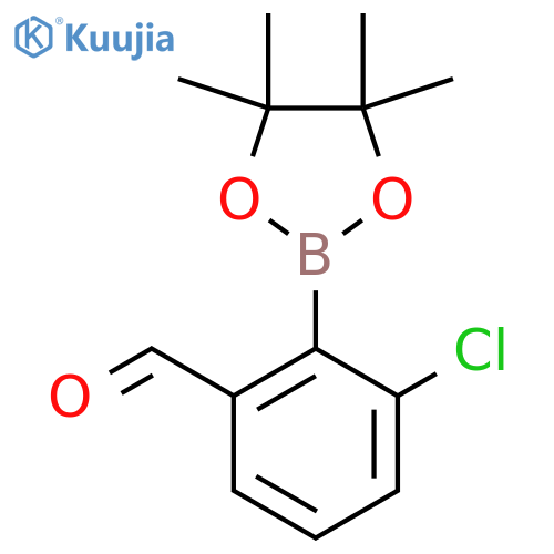 3-chloro-2-(4,4,5,5-tetramethyl-1,3,2-dioxaborolan-2-yl)benzaldehyde structure