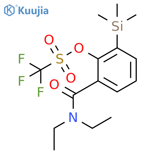 Methanesulfonic acid, 1,1,1-trifluoro-, 2-[(diethylamino)carbonyl]-6-(trimethylsilyl)phenyl ester structure