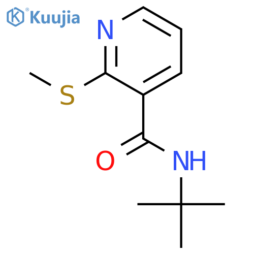 N-tert-butyl-2-(methylsulfanyl)pyridine-3-carboxamide structure