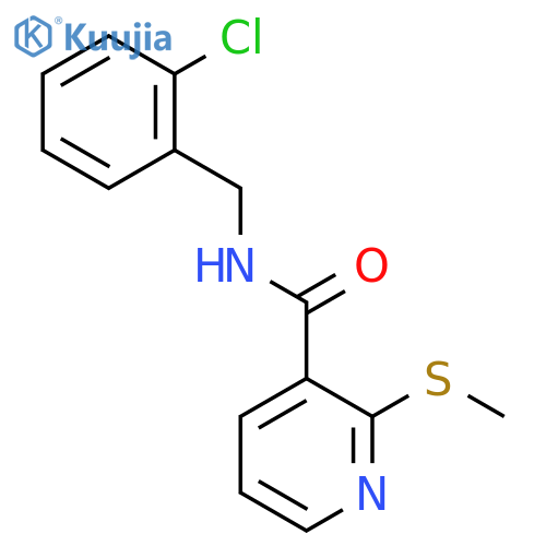 N-(2-chlorophenyl)methyl-2-(methylsulfanyl)pyridine-3-carboxamide structure