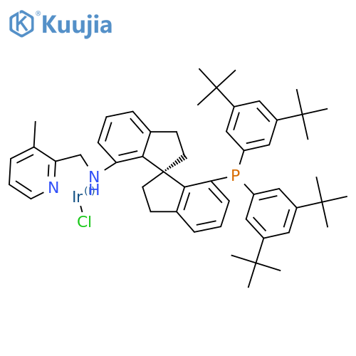 (3S)-4'-Bis(3,5-ditert-butylphenyl)phosphanyl-N-[(3-methylpyridin-2-yl)methyl]-3,3'-spirobi[1,2-dihydroindene]-4-amine;chloro(dihydrido)iridium structure