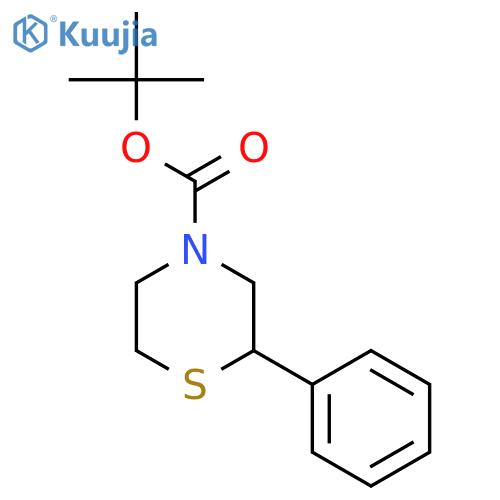 4-Thiomorpholinecarboxylic acid, 2-phenyl-, 1,1-dimethylethyl ester, (±)- structure