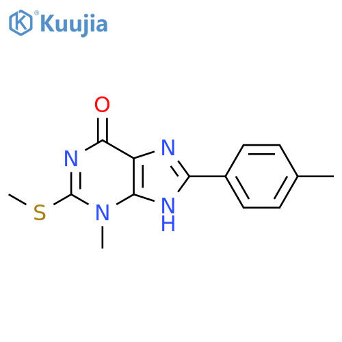 6H-Purin-6-one, 3,7-dihydro-3-methyl-8-(4-methylphenyl)-2-(methylthio)- structure