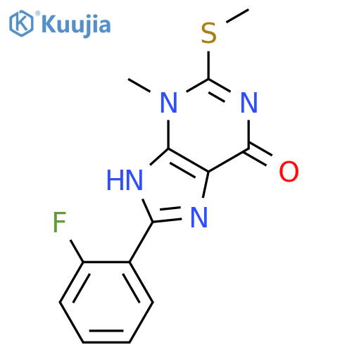 6H-Purin-6-one, 8-(2-fluorophenyl)-3,7-dihydro-3-methyl-2-(methylthio)- structure