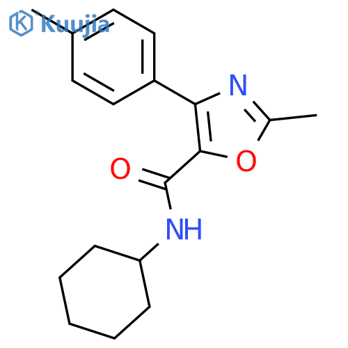 5-Oxazolecarboxamide, N-cyclohexyl-2-methyl-4-(4-methylphenyl)- structure