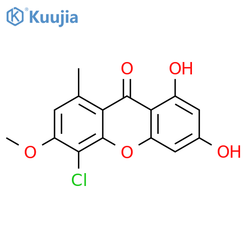 9H-Xanthen-9-one, 4-chloro-6,8-dihydroxy-3-methoxy-1-methyl- structure