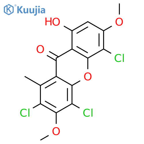 9H-Xanthen-9-one, 2,4,5-trichloro-8-hydroxy-3,6-dimethoxy-1-methyl- structure