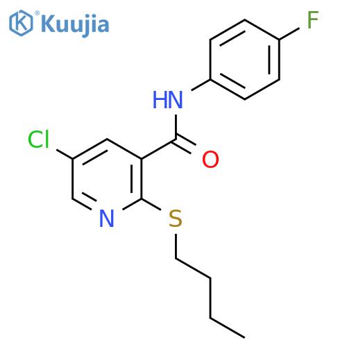 3-Pyridinecarboxamide, 2-(butylthio)-5-chloro-N-(4-fluorophenyl)- structure