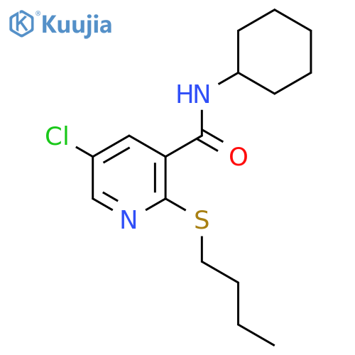 3-Pyridinecarboxamide, 2-(butylthio)-5-chloro-N-cyclohexyl- structure