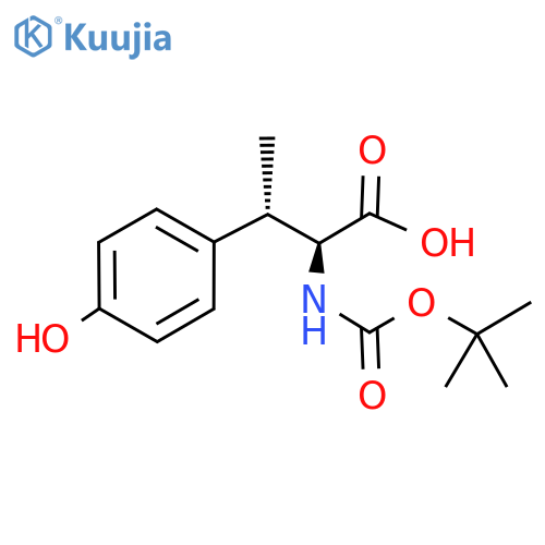 rel-(2R,3R)-2-Boc-amino-3-(4-hydroxy-phenyl)-butyric acid structure