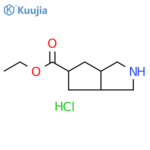 ethyl 1,2,3,3a,4,5,6,6a-octahydrocyclopenta[c]pyrrole-5-carboxylate;hydrochloride structure