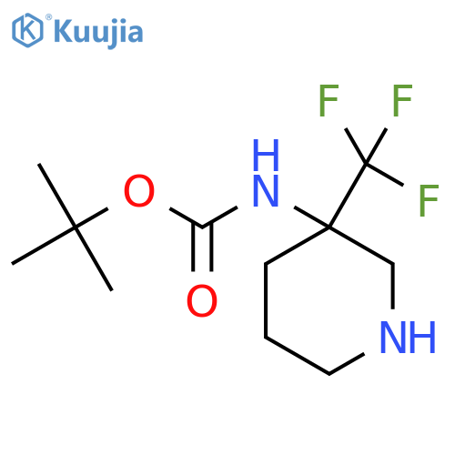 tert-butyl N-[3-(trifluoromethyl)-3-piperidyl]carbamate structure