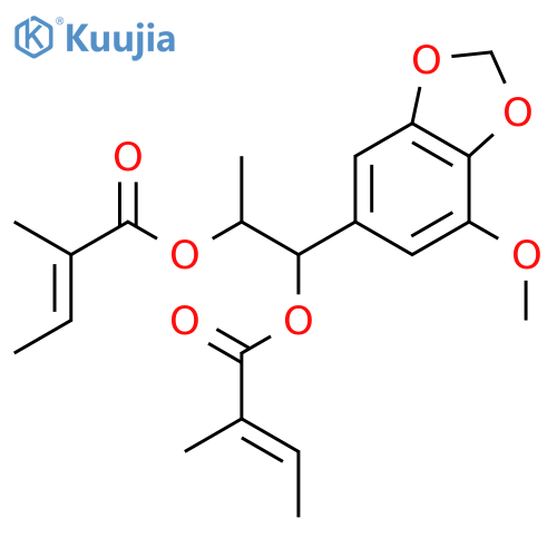 1-(7-methoxy-benzo[1,3]dioxol-5-yl)-1,2-bis-(2-methyl-but-2-enoyloxy)-propane structure