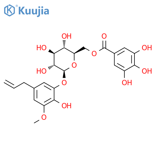 b-D-Glucopyranoside,2-hydroxy-3-methoxy-5-(2-propen-1-yl)phenyl, 6-(3,4,5-trihydroxybenzoate) structure