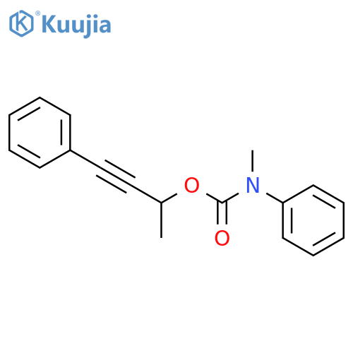 Carbamic acid, N-methyl-N-phenyl-, 1-methyl-3-phenyl-2-propyn-1-yl ester structure