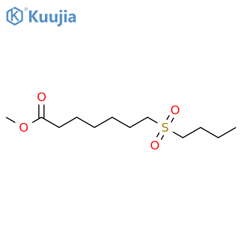 Heptanoic acid, 7-(butylsulfonyl)-, methyl ester structure