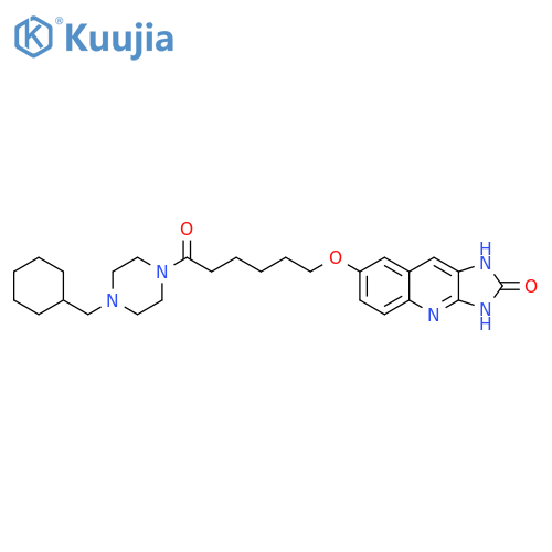 Piperazine,1-(cyclohexylmethyl)-4-[6-[(2,3-dihydro-2-oxo-1H-imidazo[4,5-b]quinolin-7-yl)oxy]-1-oxohexyl]- structure
