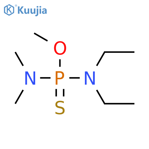 Phosphorodiamidothioicacid, N,N-diethyl-N',N'-dimethyl-, O-methyl ester structure