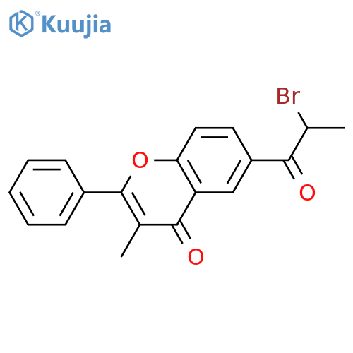 4H-1-BENZOPYRAN-4-ONE, 6-(2-BROMO-1-OXOPROPYL)-3-METHYL-2-PHENYL- structure