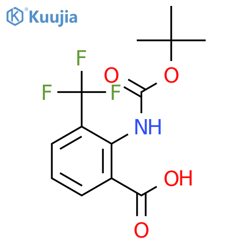 2-(tert-butoxycarbonylamino)-3-(trifluoromethyl)benzoic acid structure