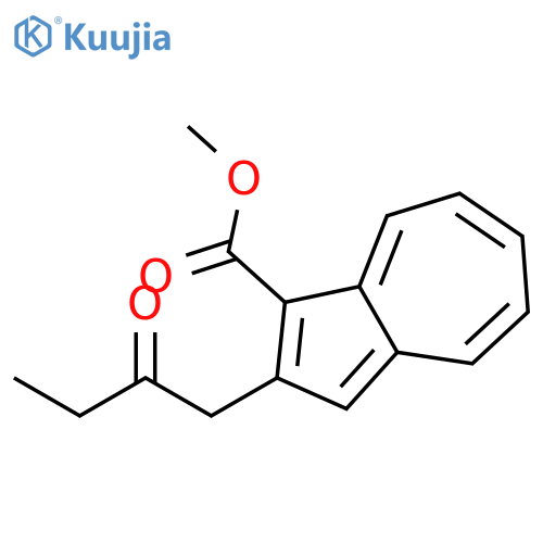 1-Azulenecarboxylic acid, 2-(2-oxobutyl)-, methyl ester structure