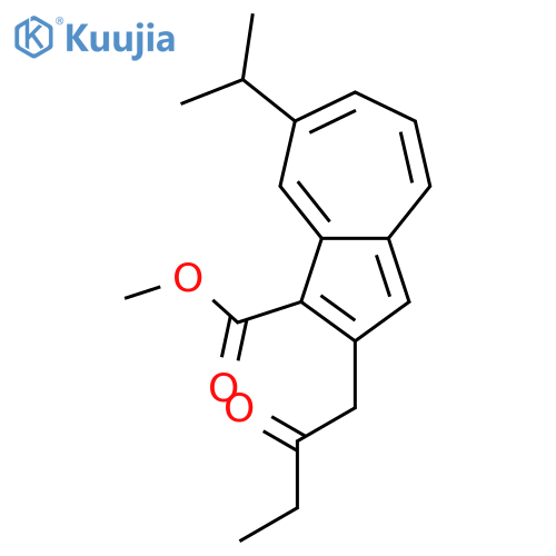 1-Azulenecarboxylic acid, 7-(1-methylethyl)-2-(2-oxobutyl)-, methyl ester structure